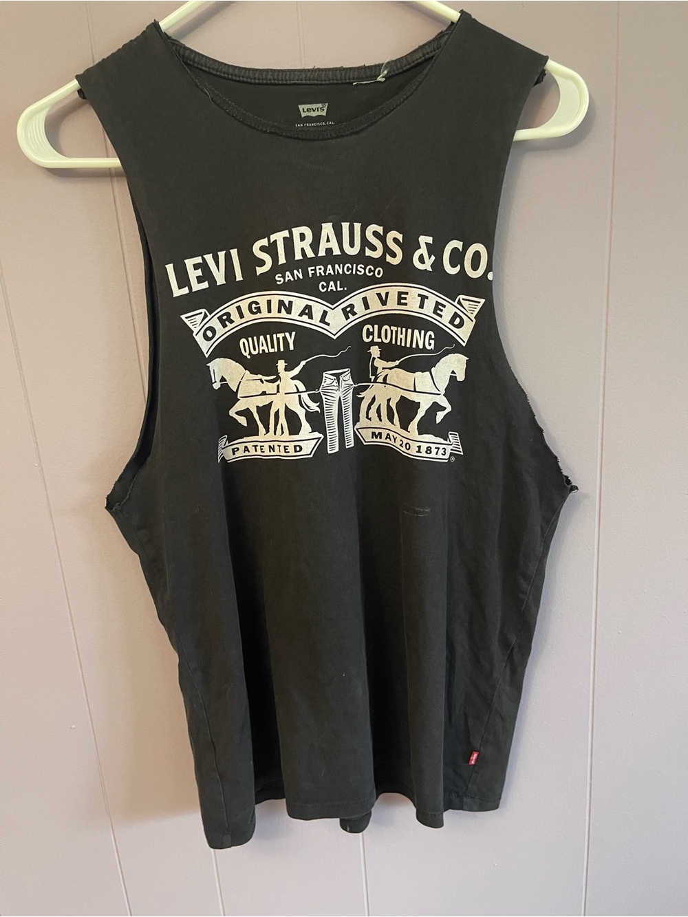 Levi's Black Tee with White Two-Horse Logo